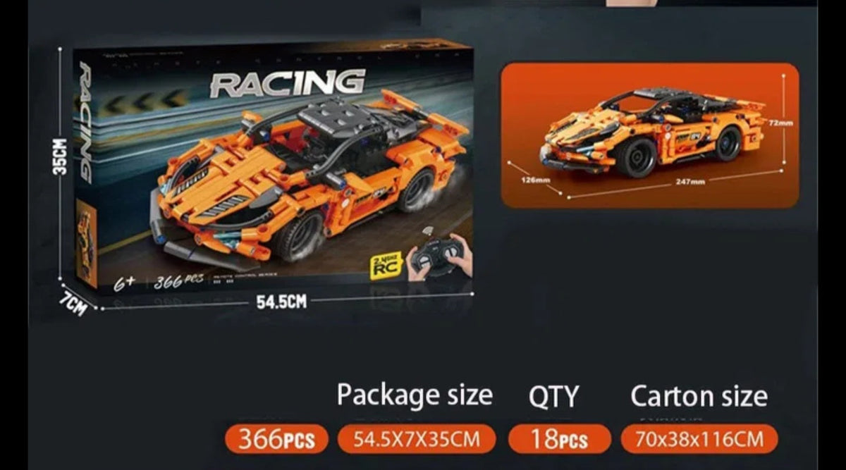 Remote Control Sports Car Building Block Set – 2.4 GHz, 366 Pieces