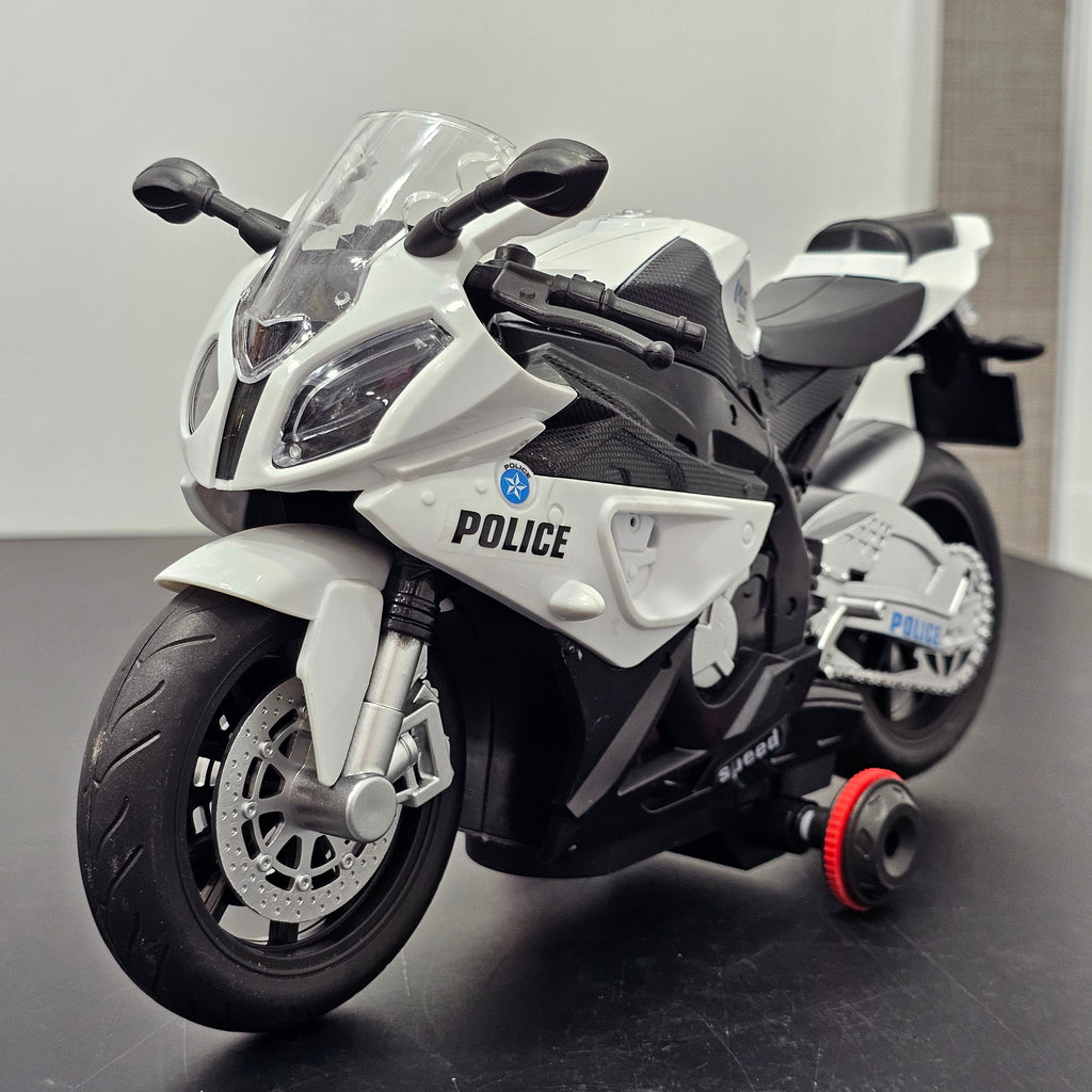 Police Moto 1:20 Remote Control Motorcycle – 360° Rotation with Light & Sound