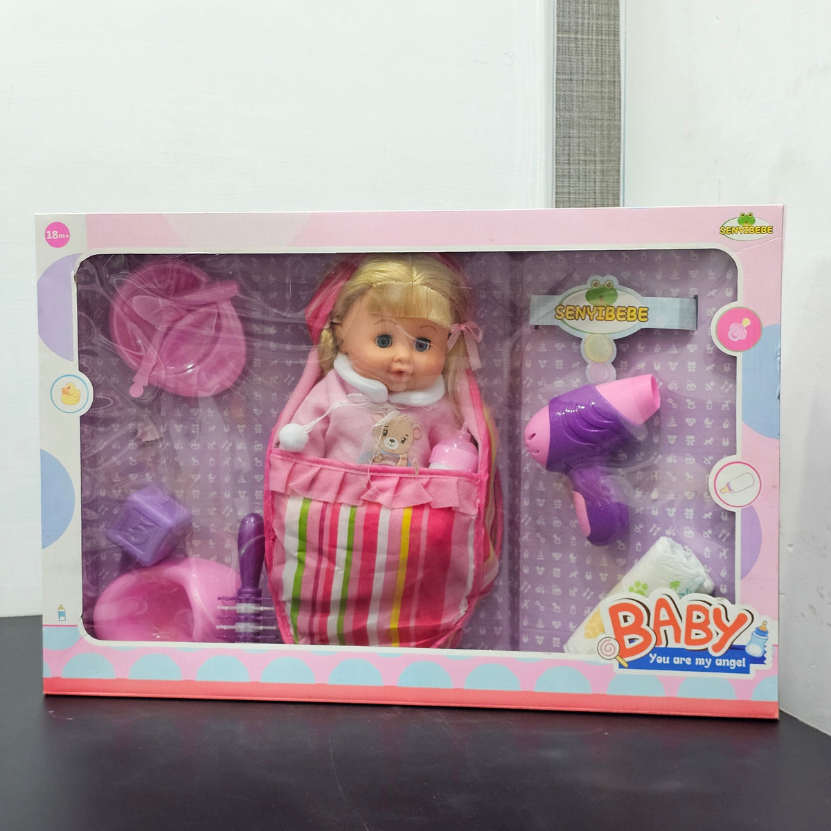 Baby Doll – with Accessories | Hair Comb, Potty Trainer, Blocks, Feeder, Hair Dryer & More